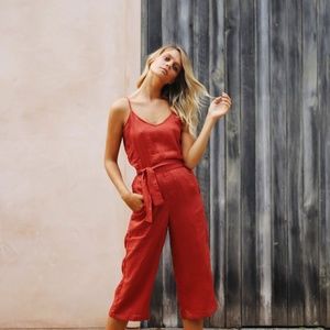 Rove Masala Terracotta Linen Jumpsuit